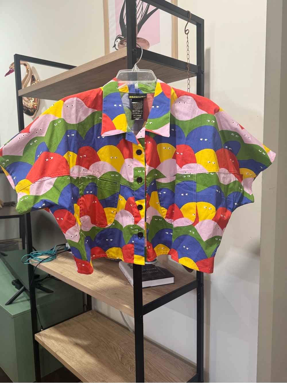 Nooworks Pebble People Western Shirt 3X Colorful Artist Print Button Up